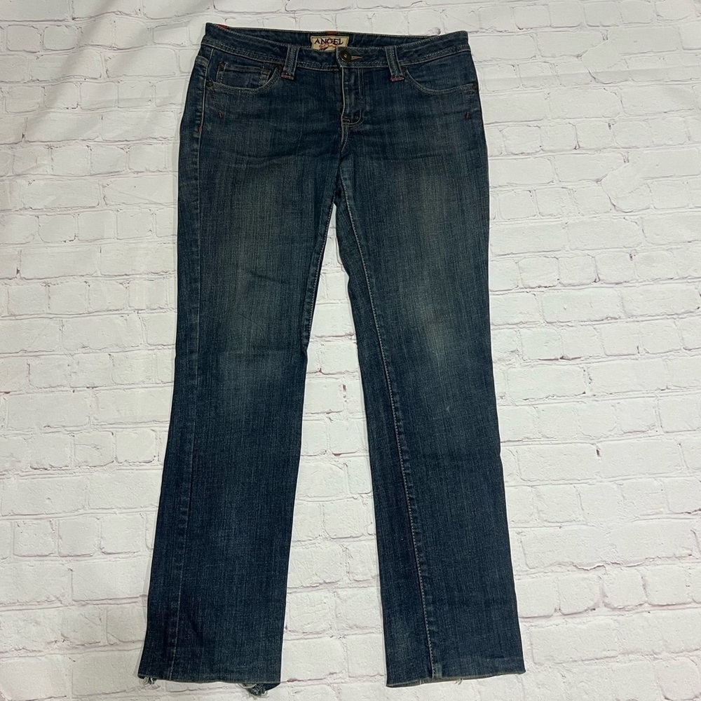 ANGEL JEANS straight fit junior’s mid rise pants size 9 Y2K vintage *altered